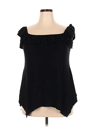 Pre-owned Evans Short Sleeve Top Black Off The Shoulder Neckline Tops
