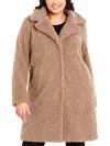 Evans Womens Faux Fur Midi Teddy Coat In Multi