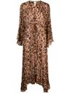 Evarae Leopard Arna Kaftan In Brown