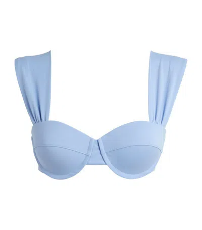 Evarae Audrey Balconette Bikini Top In Blue