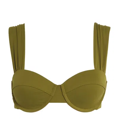 Evarae Audrey Balconette Bikini Top In Green