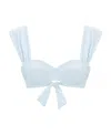 Evarae Bow Bikini Blouse In Blue