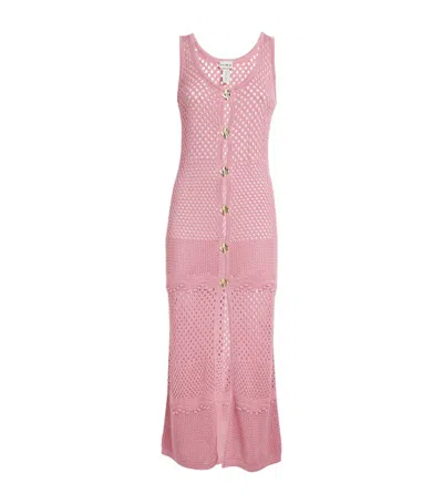 Evarae Knitted Mara Maxi Dress In Pink