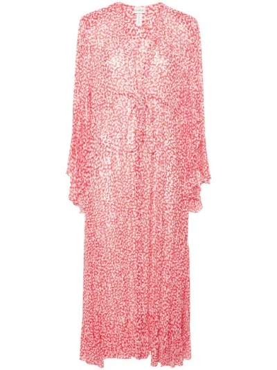 Evarae Multicolored Arna Midi Dress In Pink
