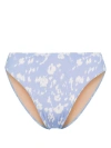 Evarae Iza Leopard Bikini Bottoms In Blue