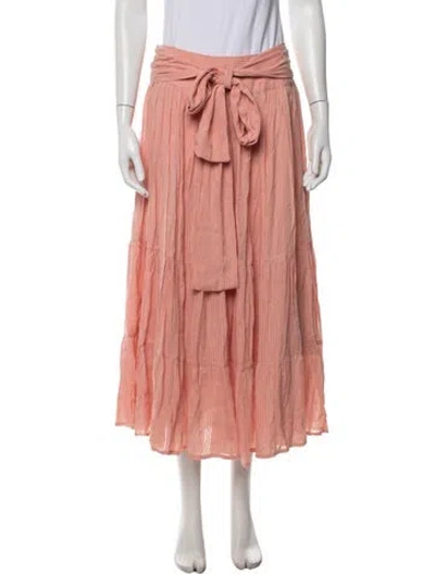 Pre-owned Evarae Pleated Accents Long Skirt W/ Tags In Pink