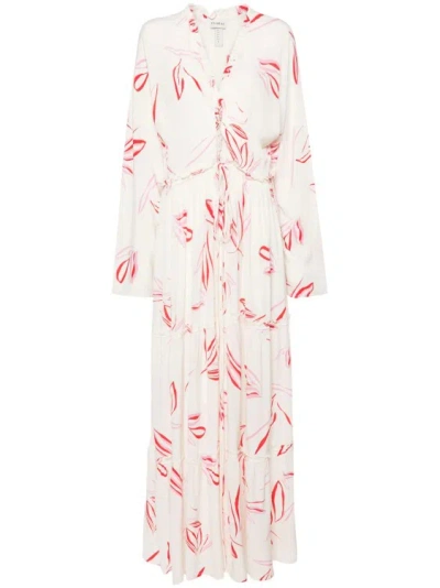 Evarae Talia Floral-print Maxi Dress In Neutrals