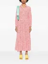 Evarae Sienna Midi Dress In Ditsy Scarlet In Multi