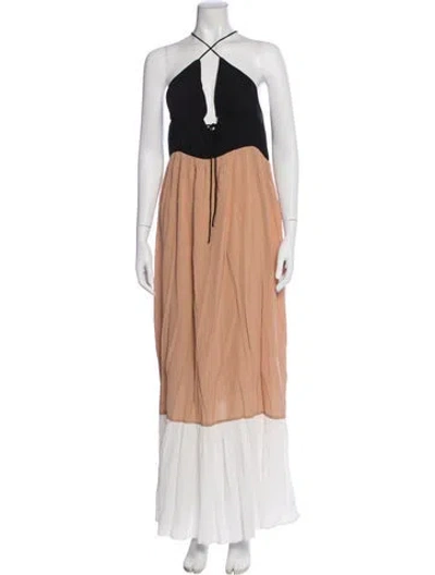 Pre-owned Evarae Silk Long Dress W/ Tags In Gold