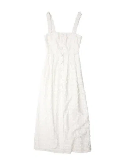 Pre-owned Evarae Square Neckline Long Dress In White