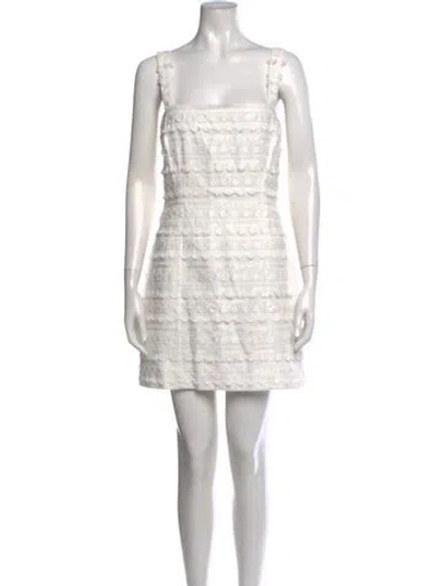 Pre-owned Evarae Square Neckline Mini Dress In White