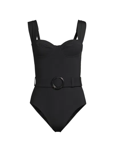 Evarae Women's Parker Belted One-piece Swimsuit In Black
