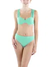 Evarae Womens Underwire Nylon Bikini Swim Top In Green