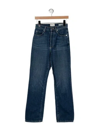 Pre-owned Eve Denim High-rise Straight Leg Jeans In Blue