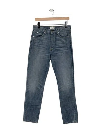 Pre-owned Eve Denim High-rise Straight Leg Jeans In Blue