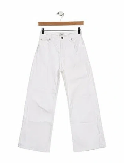 Pre-owned Eve Denim High-rise Wide Leg Jeans In White