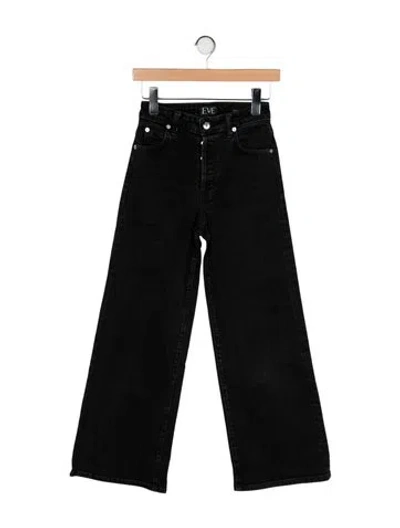 Pre-owned Eve Denim Mid-rise Wide Leg Jeans In Black