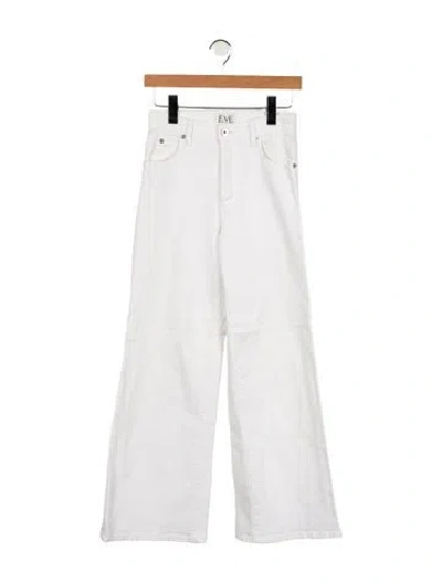Pre-owned Eve Denim Mid-rise Wide Leg Jeans In White