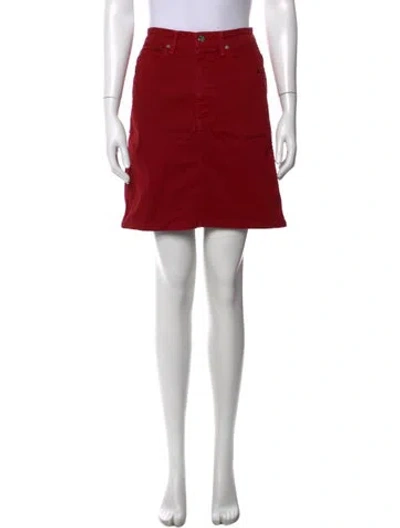 Pre-owned Eve Denim Mini Skirt In Red