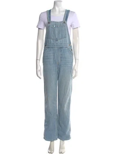 Pre-owned Eve Denim Square Neckline Overalls In Blue