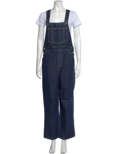 Pre-owned Eve Denim Square Neckline Overalls In Blue