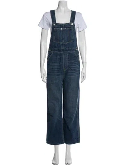 Pre-owned Eve Denim Square Neckline Overalls In Blue