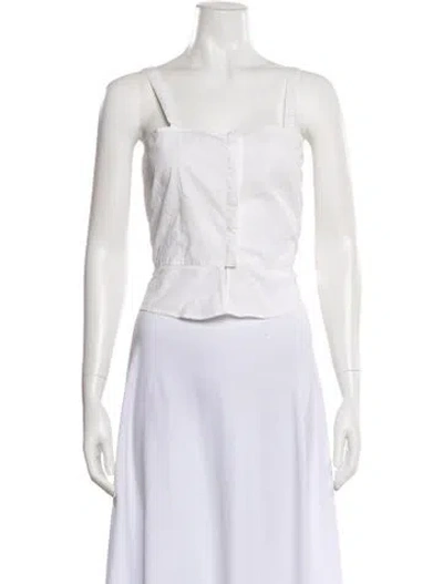 Pre-owned Eve Denim Square Neckline Sleeveless Top In White