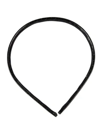 Pre-owned Eve Reid Leather Headband In Black