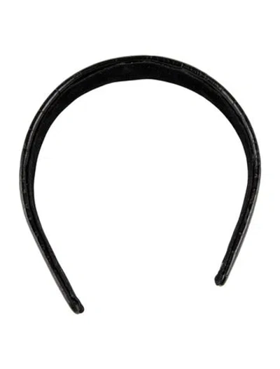 Pre-owned Eve Reid Leather Headband In Black
