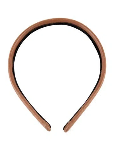 Pre-owned Eve Reid Leather Headband In Brown