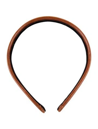 Pre-owned Eve Reid Leather Headband In Brown