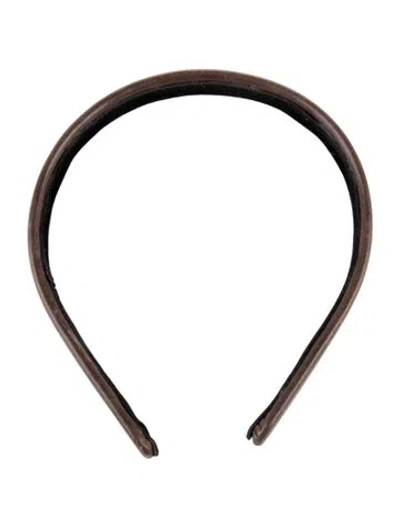 Pre-owned Eve Reid Leather Headband In Brown
