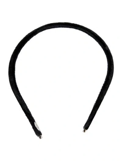 Pre-owned Eve Reid Velvet Headband In Black