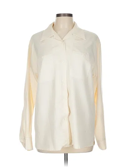 Pre-owned Evelyn & Arthur Long Sleeve Blouse In White