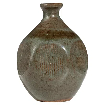 Pre-owned Evelyn & Jerome Ackerman Evelyn And Jerome Ackerman Ceramic Weed Pot In Gray