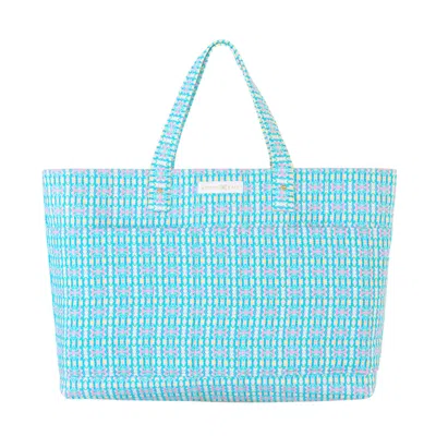 Evelyn & Kate Women's Blue / Pink / Yellow Abaco Quilted Zipper Tote In Multi