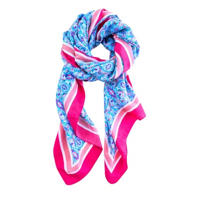 Evelyn & Kate Women's Pink / Purple Elegant All Silk Scarf, Magenta C Purple Pattern In Multi