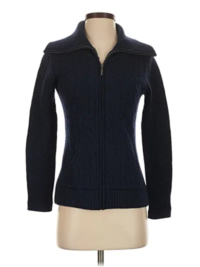 Pre-owned Evelyn Cashmere Wool Cardigan Sweater In Blue