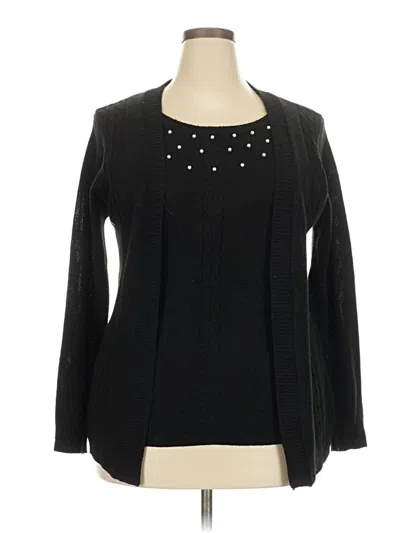 Pre-owned Evelyn Taylor Cardigan Sweater In Black