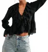 Evenuel Cascadia Ruffle Top In Black In Black