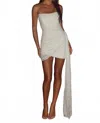 Evenuel Lace Sash Mini Dress In White In White