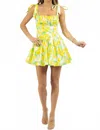 Evenuel Bella Corset Mini Dress In Limone In Yellow