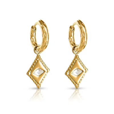Ever Jewellery Women's Arena Gold Huggie Earrings