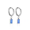 Ever Jewellery Women's Blue / Silver Luxe Silver Sapphire Drop Huggie Earrings In Multi