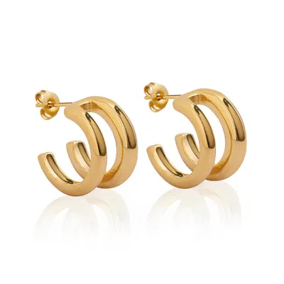 Ever Jewellery Women's City Street Gold Hoop Earrings