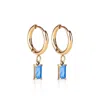 Ever Jewellery Women's Gold / Blue Luxe Gold Drop Sapphire Huggie Earrings In Multi