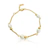 Ever Jewellery Women's Gold Off Court Pearl Bracelet In Gold