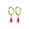 Ever Jewellery Women's Gold / Red Luxe Gold Drop Earrings - Garnet In Multi