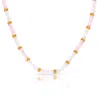 Ever Jewellery Women's Gold / White Horizon Beaded Shell Necklace In Pink