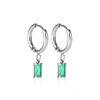 Ever Jewellery Women's Green / Grey Luxe Silver Drop Emerald Earrings In Metallic